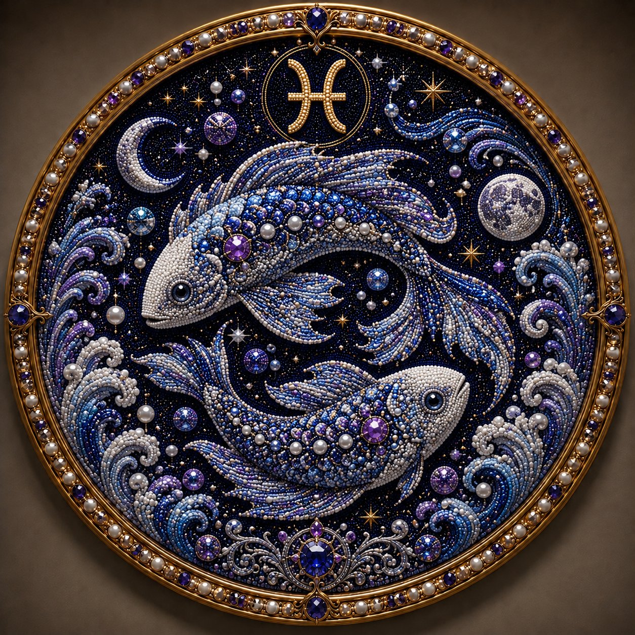 🔥 LAST DAY 49% OFF – ✨ Premium 3D Pearl 12 Zodiac Signs Art Kit | Luxury Flocked Canvas with Scratch-Resistant Non-Fading Pearl Beads DIY Handmade Astrology Decor ♈🌙💎
