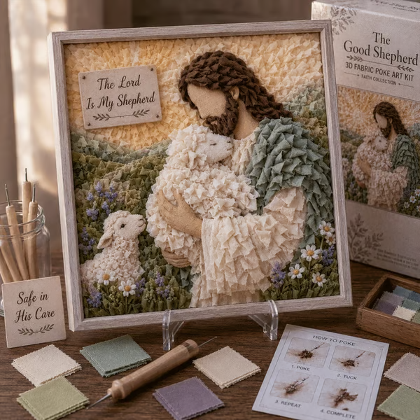 🔥 Last Day 49% OFF - ✝️3D Christian Fabric Poke Art Kit