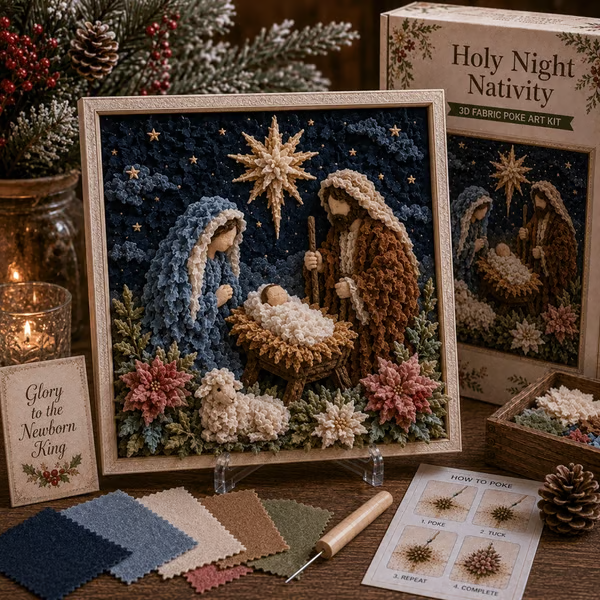 🔥 Last Day 49% OFF - ✝️3D Christian Fabric Poke Art Kit
