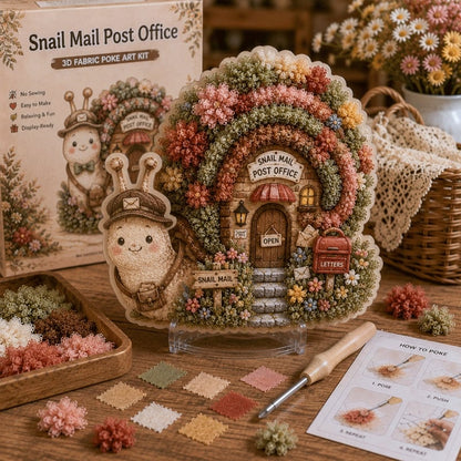 🔥Last Day 49% OFF - ✨🧘Relaxing & Beginner-Friendly-✨Whimsical Village 3D Fabric Poke Art Kit