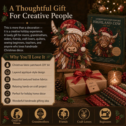 🔥LAST DAY 50% OFF - 🎅Christmas Patchwork Fabric DIY Decor Kit – Stunning Results, Zero Experience Needed