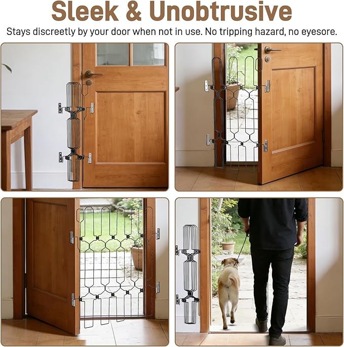 Retractable dog door for front door