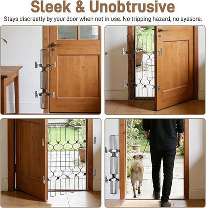 Retractable dog door for front door