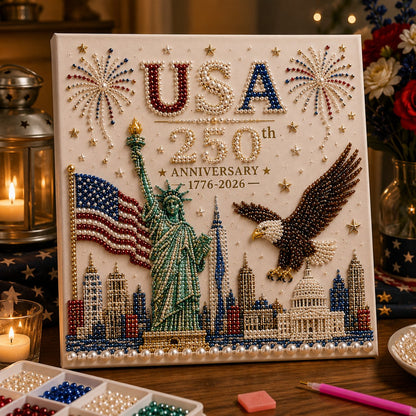 2026 Hot Sale🔥- 🇺🇸 USA 250th Anniversary DIY Pearl Painting Kit ✨❤️‍🔥