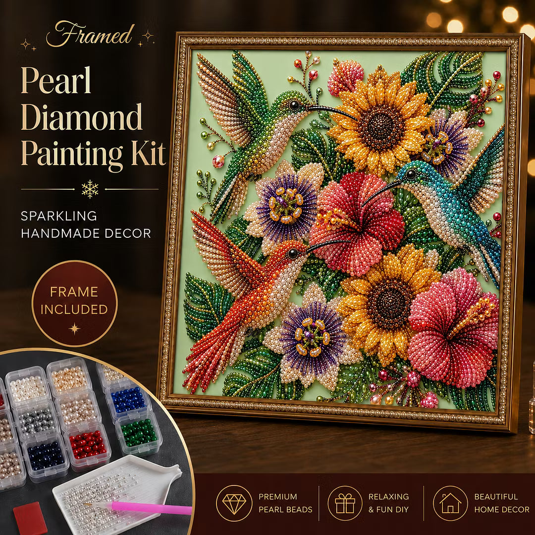 DIY Framed Hummingbird Pearl Art Kit