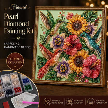 DIY Framed Hummingbird Pearl Art Kit