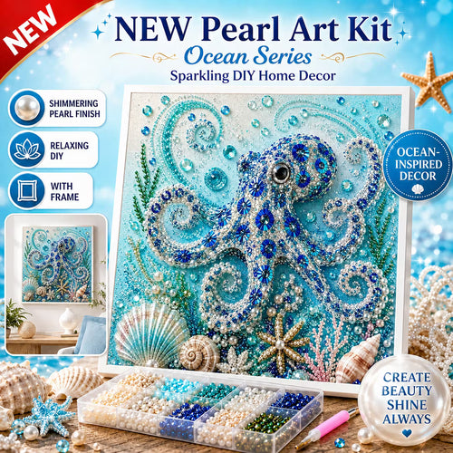 Ocean Friends Pearls Painting Kit DIY Diamond Painting Pearl Dot Crafts