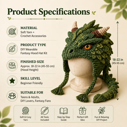 🔥LAST DAY 50% OFF - 🧵Fantasy Hood Hat DIY Crochet Kit – Create Your Own Magical Wearable Character Hat🎁Beginner Friendly