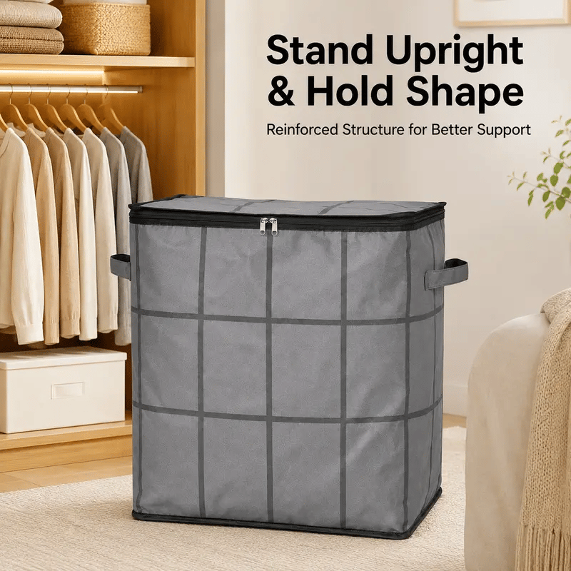 ⚡Hot Sales 49% OFF🔥-Spacious Moving Storage Bin – Zippered Organizer for Quilts, Bedding & Sweaters, Large Capacity Fabric Bag for Closet & Moving Day