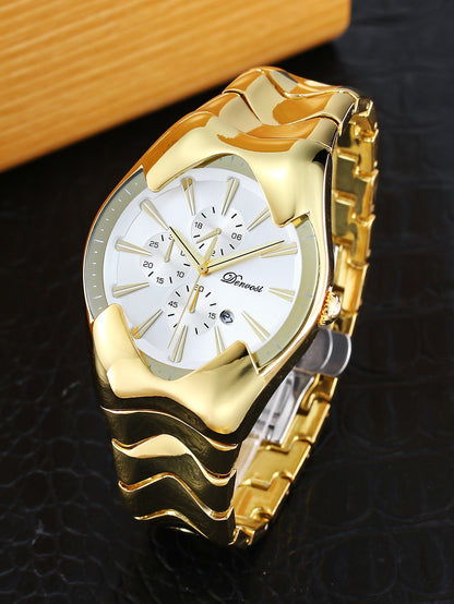 Y2K Wormhole Concept Men's Watch: Avant-garde Quartz Watch with Irregular Dial, Stylish and Unique Men's Clock