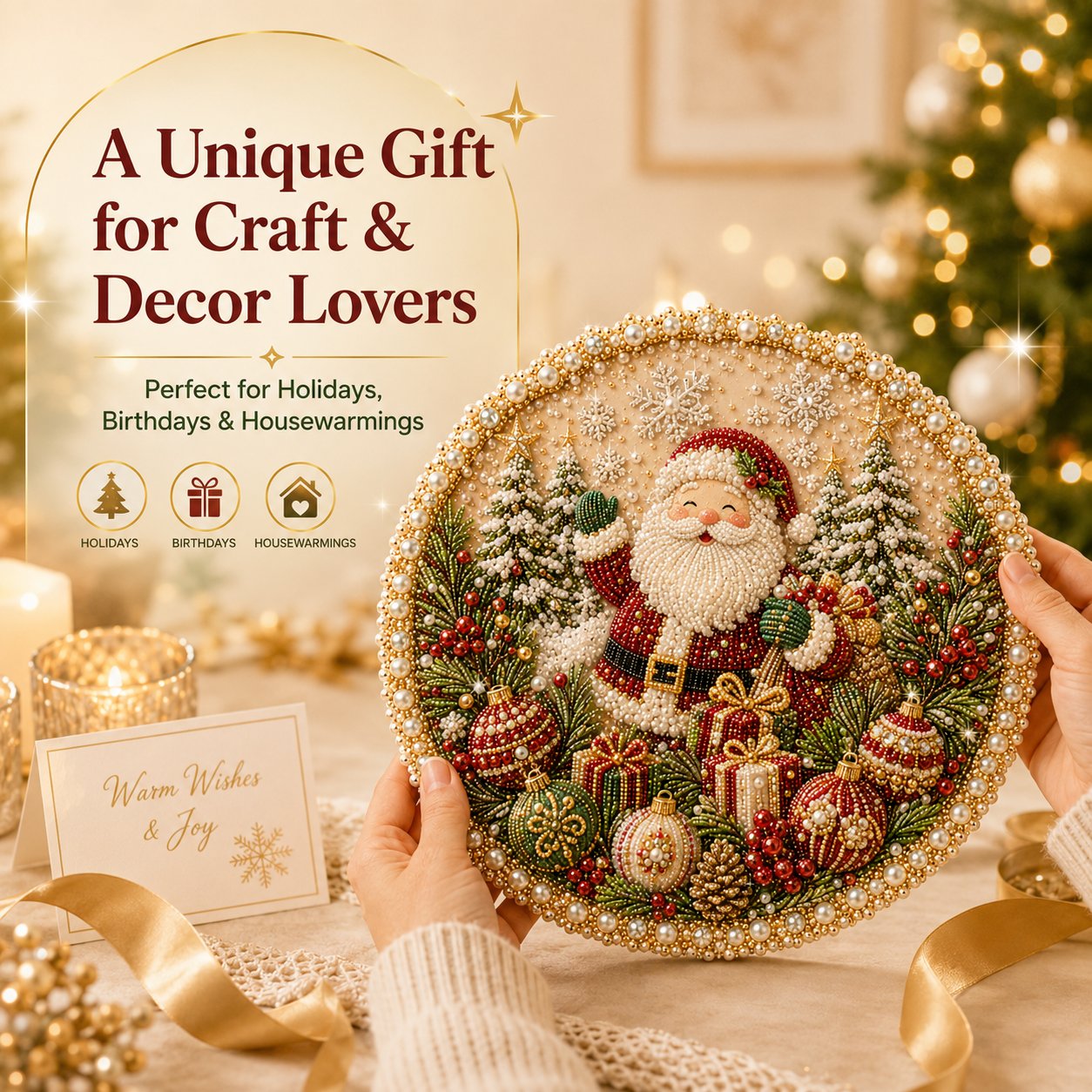 🔥Last Day 49% OFF - 🌸🌻🍂🎄 Four Seasons & Holiday Pearl Art Hanging Wreath Kit ✨