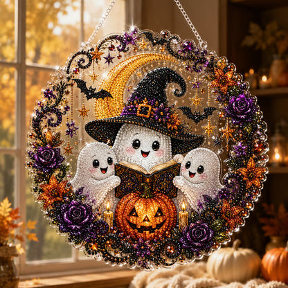 🎃Halloween Witch Friendship Diamond Art Suncatcher Sparkling Window Decor Gift✨🎃✨✨