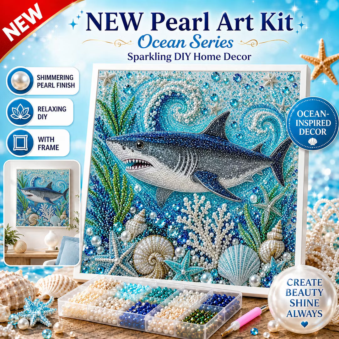 Ocean Friends Pearls Painting Kit DIY Diamond Painting Pearl Dot Crafts