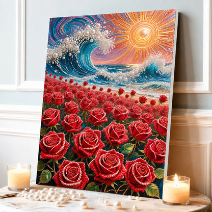 DIY Self-Adhesive Pearl Canvas Art for Elegant Wall Decor