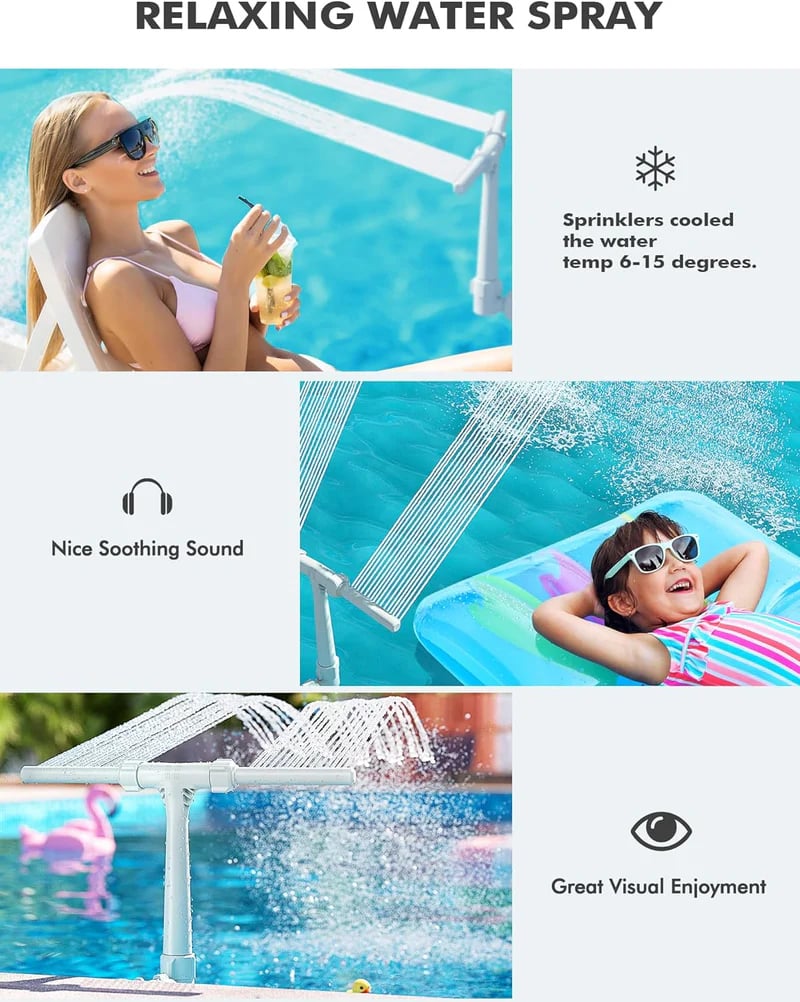 🌟 New Series — Pool Fountain for Above-ground Pool & Inground Pool Outdoor Waterfall Spray Installation✨ | 🚚BUY 2 FREE SHIPPING!!!