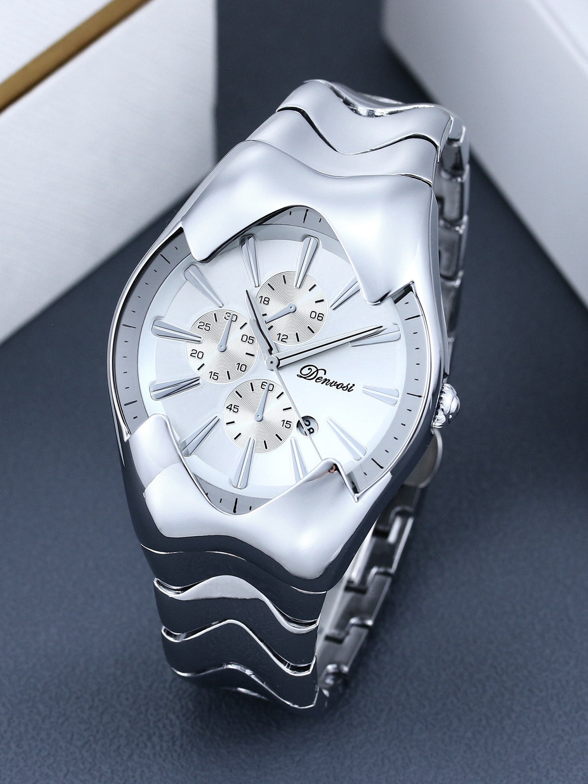 Y2K Wormhole Concept Men's Watch: Avant-garde Quartz Watch with Irregular Dial, Stylish and Unique Men's Clock