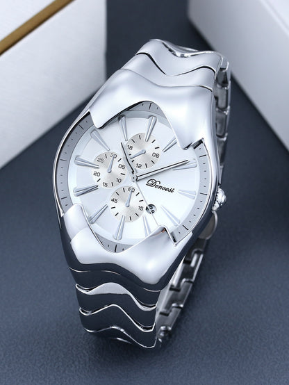Y2K Wormhole Concept Men's Watch: Avant-garde Quartz Watch with Irregular Dial, Stylish and Unique Men's Clock