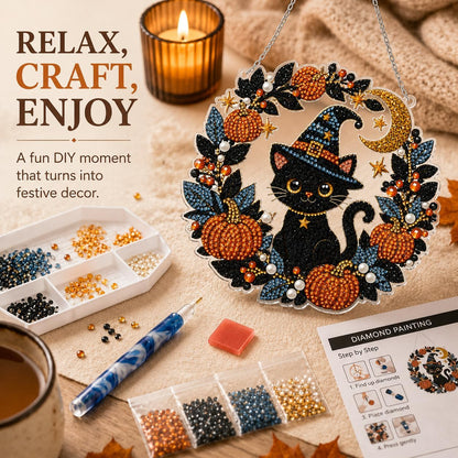 Sparkle & Craft: All-in-One Diamond Art Wreath Kit for Creative Gift-Giving 🖌️✨