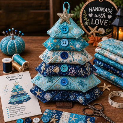 🔥Last Day BUY 2 GET 1 FREE ⭐Layered Fabric Tree Ornament DIY Sewing Kit | Beginner Friendly Handmade Seasonal Decor Gift