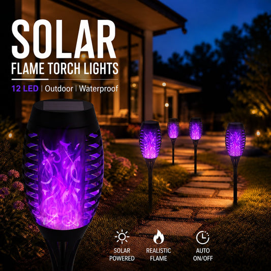 🔥💡Solar Flame Torch Lights, Realistic Flickering Flame Effect