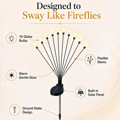 SolaBloom: Solar Firefly Garden Stake Lights