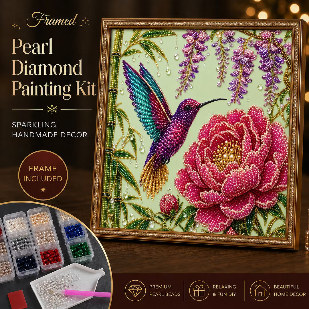 DIY Framed Hummingbird Pearl Art Kit