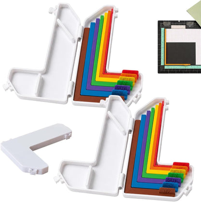 🌈Master Your Paper Crafts: 7-Piece L-Shaped Alignment Tool Kit 🌈✂️