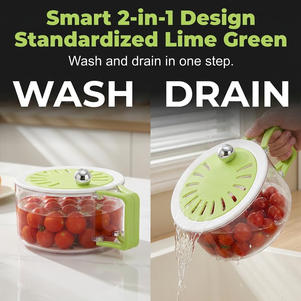 Dual-Function Pro: 2-in-1 Draining & Preservation Basket for Fresh Living 🥬💧
