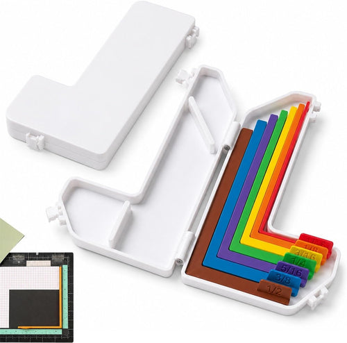 🌈Master Your Paper Crafts: 7-Piece L-Shaped Alignment Tool Kit 🌈✂️