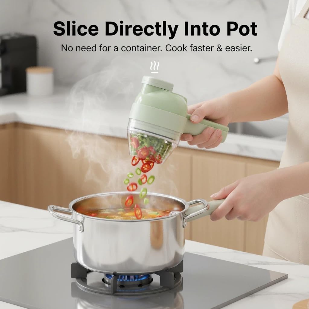 Prep Faster, Cook Smarter: 5-in-1 Handheld Electric Chopper for Garlic, Veggies & More 🥦💎