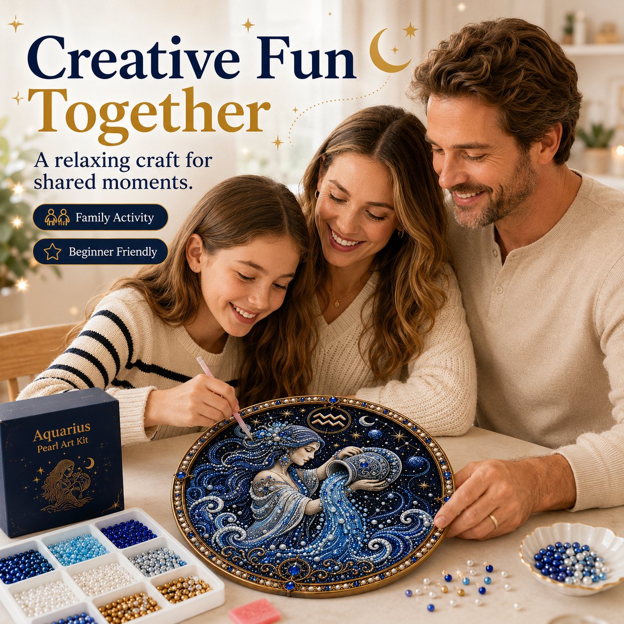 🔥 LAST DAY 49% OFF – ✨ Premium 3D Pearl 12 Zodiac Signs Art Kit | Luxury Flocked Canvas with Scratch-Resistant Non-Fading Pearl Beads DIY Handmade Astrology Decor ♈🌙💎