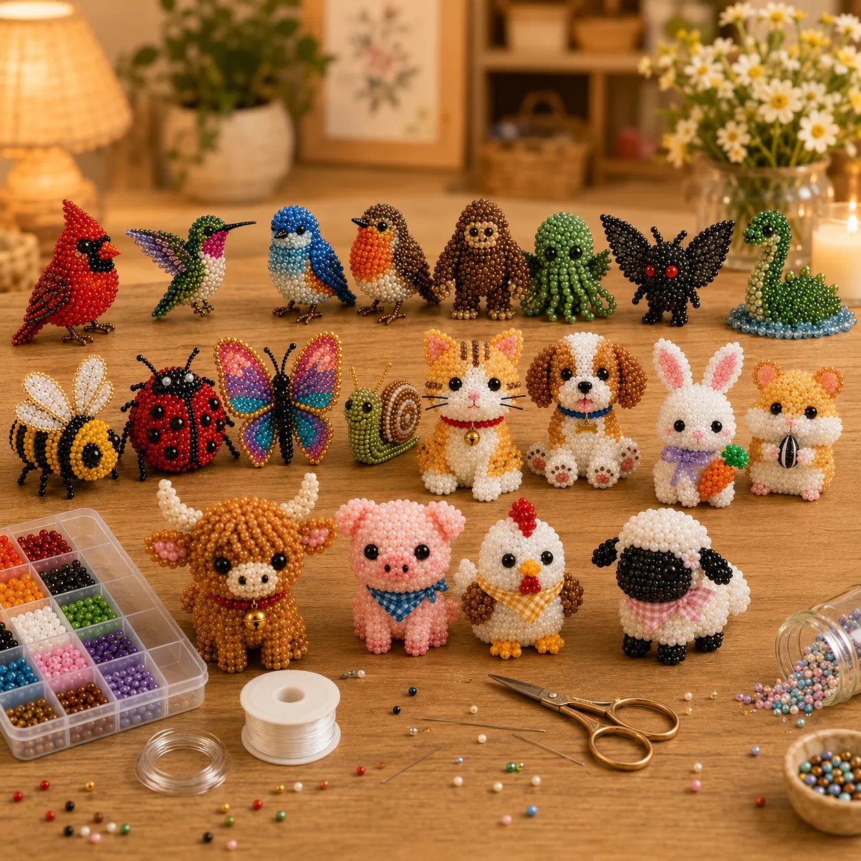 🔥Last Day 49% OFF - 🧵✨Tiny 3D Beaded Animal DIY Kit
