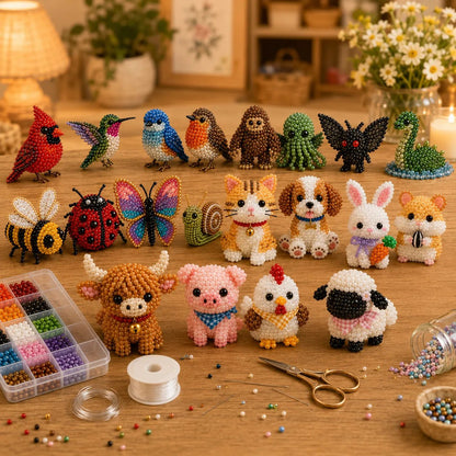 🔥Last Day 49% OFF - 🧵✨Tiny 3D Beaded Animal DIY Kit
