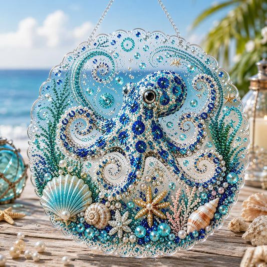 Ocean Pearl Art DIY Hanging Kit 🌊✨ – Calming Beaded Suncatcher Craft for Beach‑Lover Home Décor