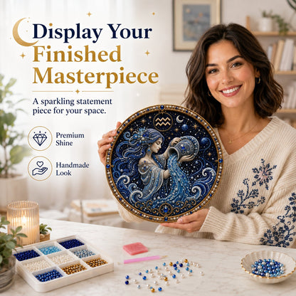 🔥 LAST DAY 49% OFF – ✨ Premium 3D Pearl 12 Zodiac Signs Art Kit | Luxury Flocked Canvas with Scratch-Resistant Non-Fading Pearl Beads DIY Handmade Astrology Decor ♈🌙💎