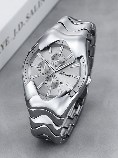 Y2K Wormhole Concept Men's Watch: Avant-garde Quartz Watch with Irregular Dial, Stylish and Unique Men's Clock