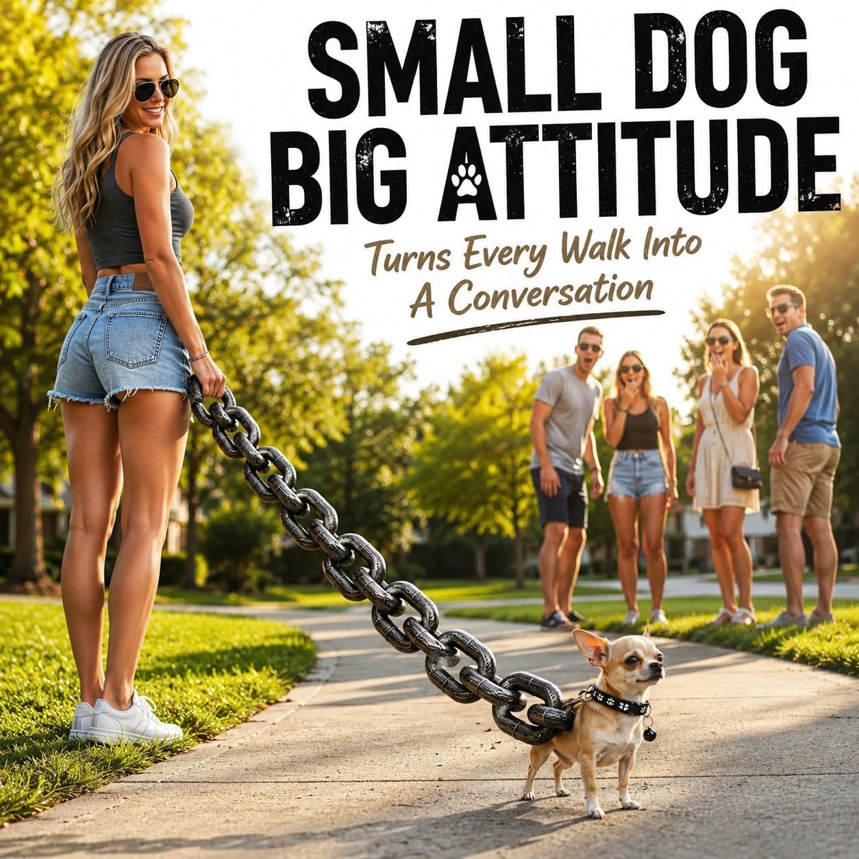 Iron Paw Comedy: The "Heavy" Chain Leash That's Light as a Feather! ⛓️✨