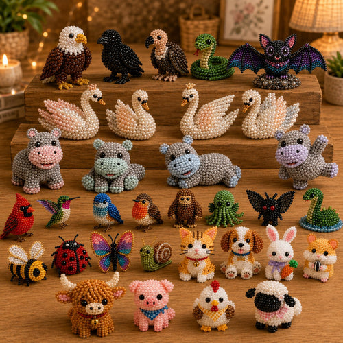 🔥Last Day 49% OFF - 🧵✨Tiny 3D Beaded Animal DIY Kit