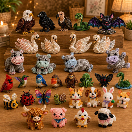 🔥Last Day 49% OFF - 🧵✨Tiny 3D Beaded Animal DIY Kit