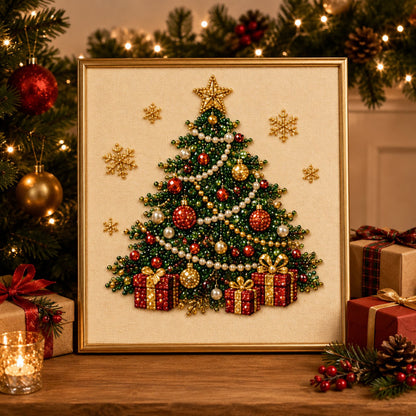 🧘Relaxing & Beginner-Friendly-💎DIY Christmas Pearl Diamond Painting Art Kit With Frame