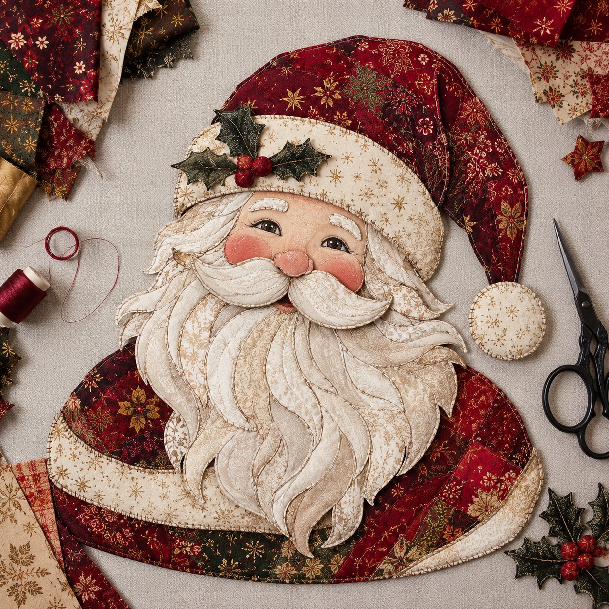 🔥LAST DAY 50% OFF - 🎅Christmas Patchwork Fabric DIY Decor Kit – Stunning Results, Zero Experience Needed