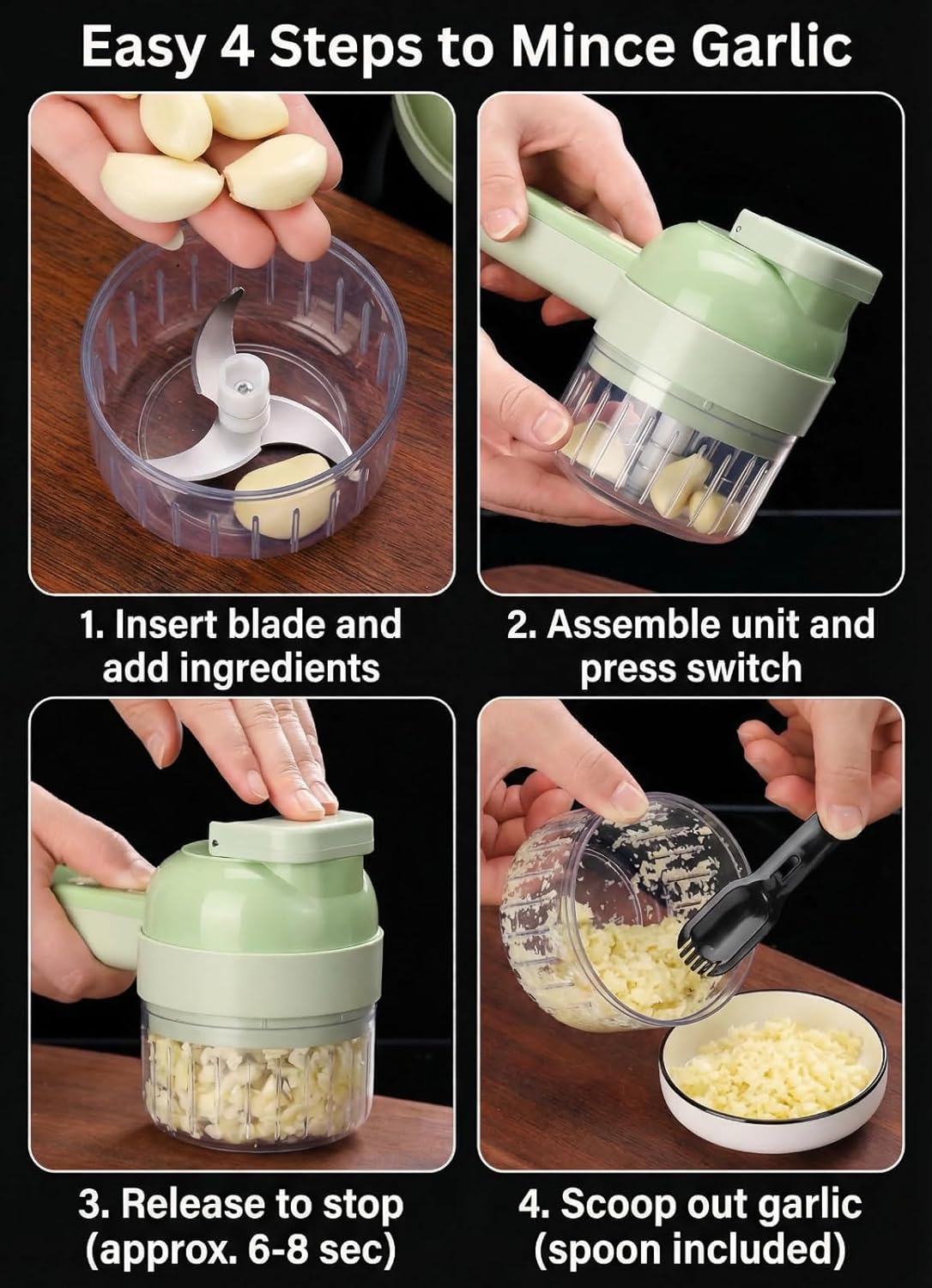 Prep Faster, Cook Smarter: 5-in-1 Handheld Electric Chopper for Garlic, Veggies & More 🥦💎