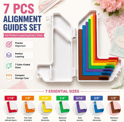 🌈Master Your Paper Crafts: 7-Piece L-Shaped Alignment Tool Kit 🌈✂️