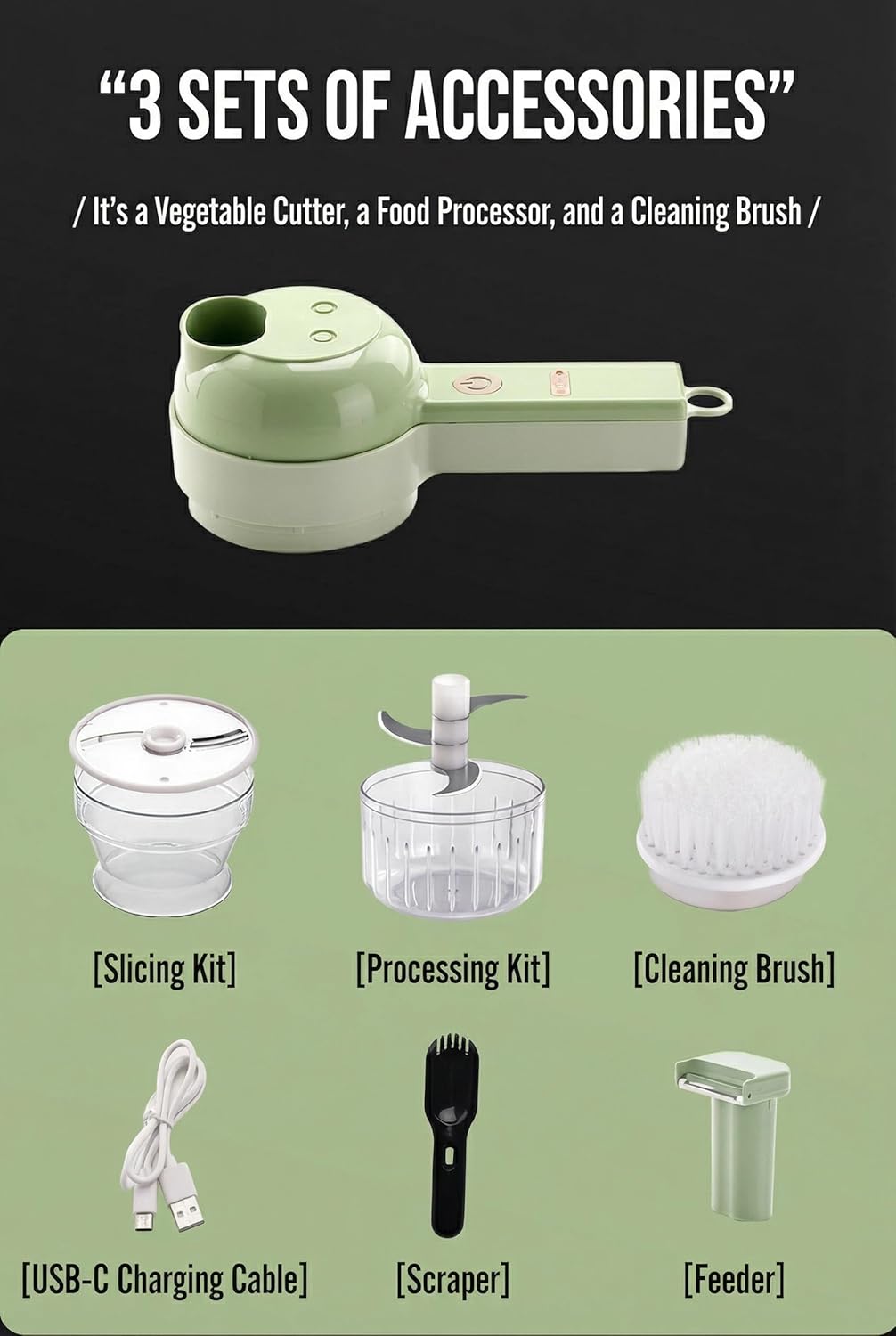 Prep Faster, Cook Smarter: 5-in-1 Handheld Electric Chopper for Garlic, Veggies & More 🥦💎