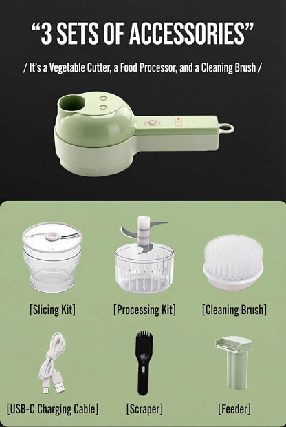 Prep Faster, Cook Smarter: 5-in-1 Handheld Electric Chopper for Garlic, Veggies & More 🥦💎