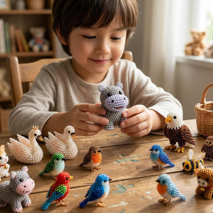 🔥 2026 Mini 3D Beaded Animals DIY Kit - Beginner-Friendly Craft Set