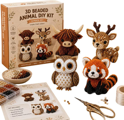 🔥 2026 Mini 3D Beaded Animals DIY Kit - Beginner-Friendly Craft Set