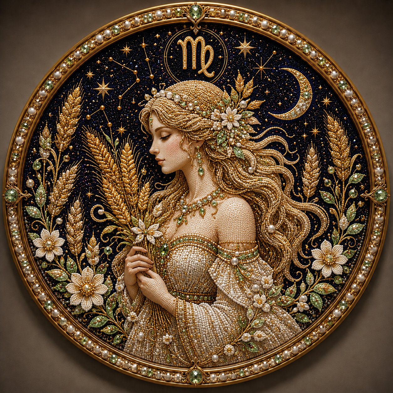 🔥 LAST DAY 49% OFF – ✨ Premium 3D Pearl 12 Zodiac Signs Art Kit | Luxury Flocked Canvas with Scratch-Resistant Non-Fading Pearl Beads DIY Handmade Astrology Decor ♈🌙💎