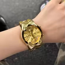 Y2K Wormhole Concept Men's Watch: Avant-garde Quartz Watch with Irregular Dial, Stylish and Unique Men's Clock