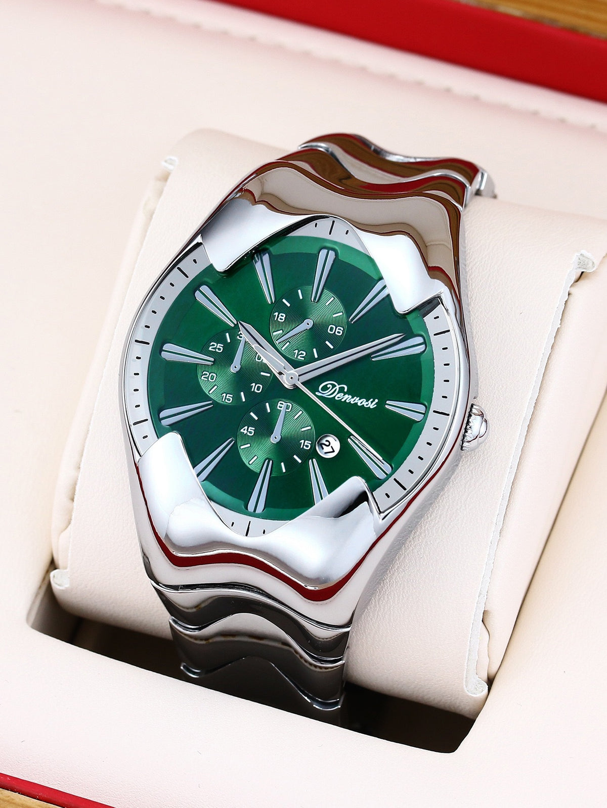 Y2K Wormhole Concept Men's Watch: Avant-garde Quartz Watch with Irregular Dial, Stylish and Unique Men's Clock